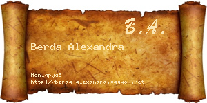 Berda Alexandra névjegykártya